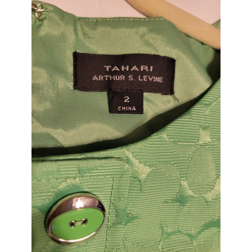 Tahari Arthur S. Levine Women's Green Lime Sleveless Lined Dress Size 2 - Picture 8 of 14